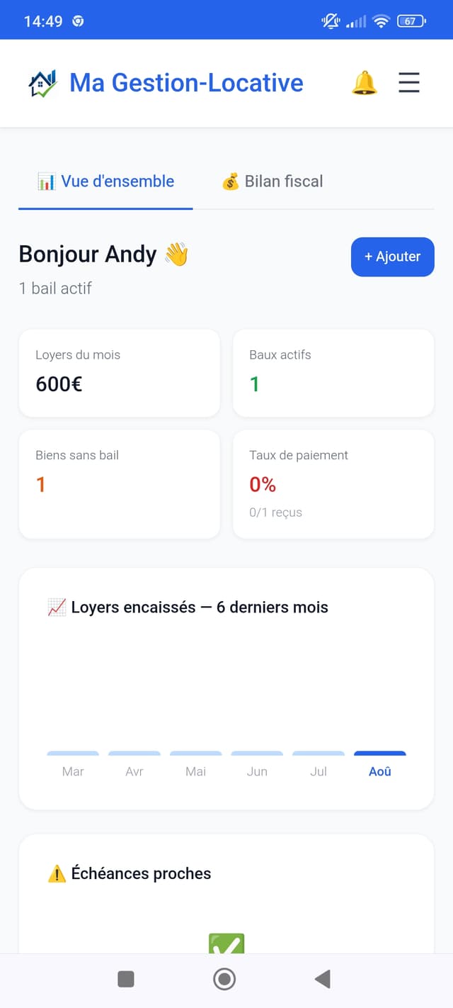 Dashboard Ma Gestion-Locative